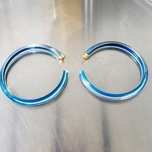 NEW Alison Lou Large Jelly Hoops - Dark Blue